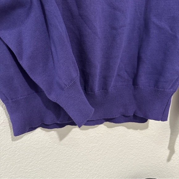 Sunspel England Purple Knit Sweater Classic Long Sleeve Pullover - Picture 3 of 5